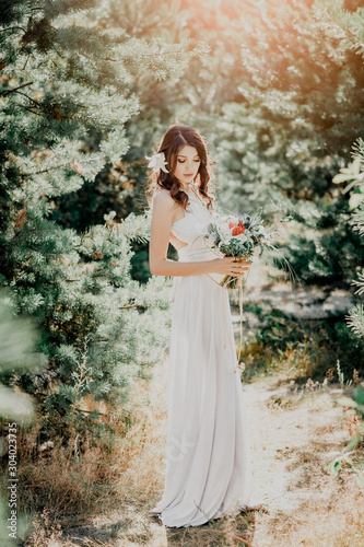 Wallpaper Mural Cute bride in wedding day. A Sunny wedding day. Torontodigital.ca