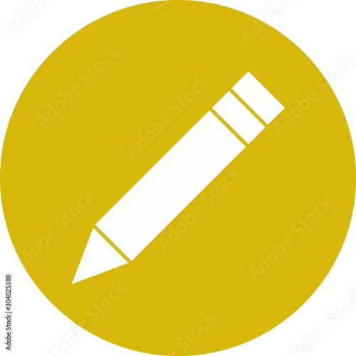 Pencil icon isolated on background