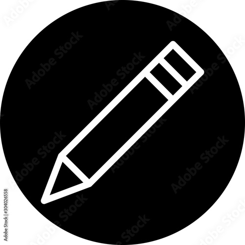 Pencil icon isolated on background