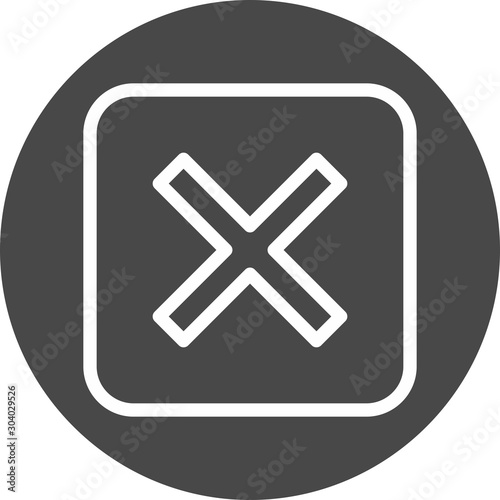 Canceled icon isolated on background