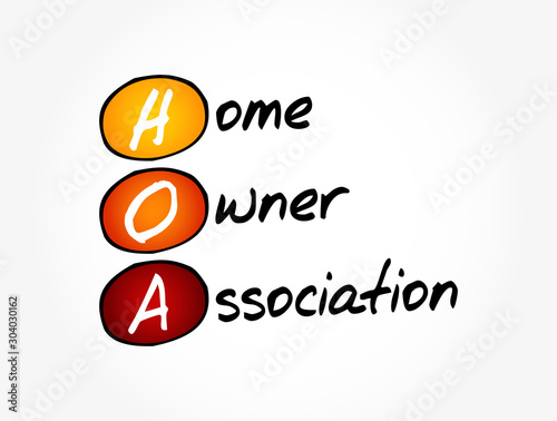 HOA - Homeowners Association acronym, business concept background