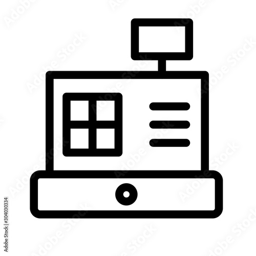 Cashbox icon isolated on abstract background