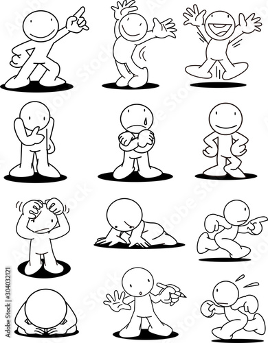 12のキャラクターポーズ