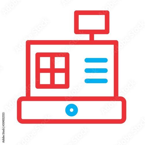 Cashbox icon isolated on abstract background