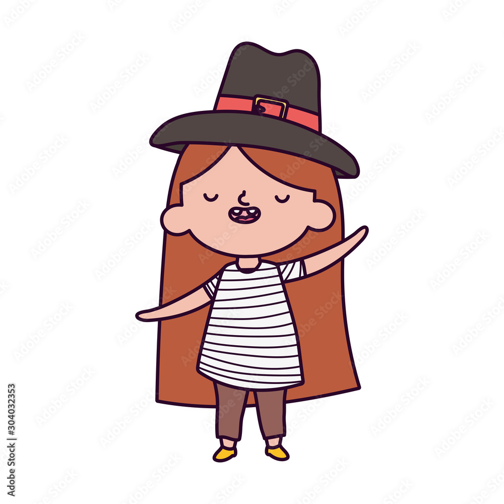 happy thanksgiving day little girl with pilgrim hat happy thanksgiving day little girl with pilgrim hat
