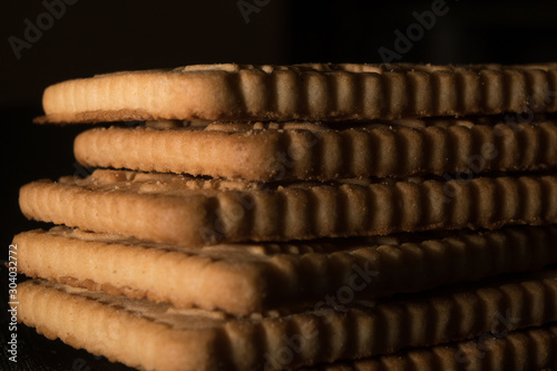 Christmas cookies isolated on black background.