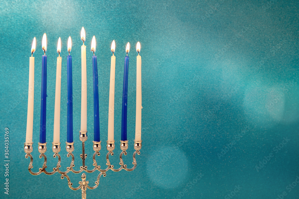 concept of of jewish religious holiday hanukkah tradiitonal chandelier