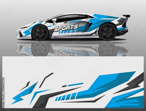 sport car decal wrap design vector