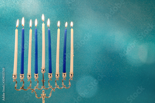 concept of of jewish religious holiday hanukkah tradiitonal chandelier menorah
