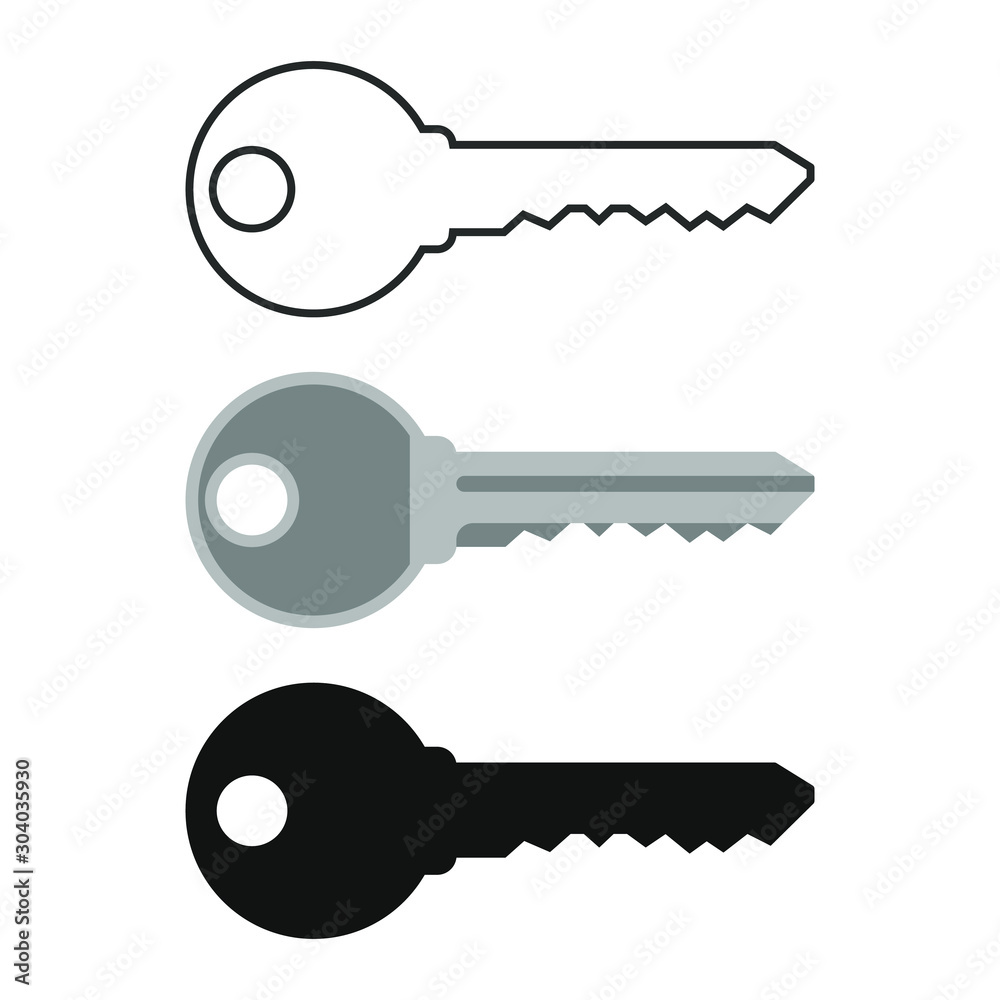 Key icon set. Keys from the locks graphic signs isolated on white background. Symbol lock and unlock. Vector illustration Key icon set. Keys from the locks graphic signs isolated on white background. Symbol lock and unlock. Vector illustration