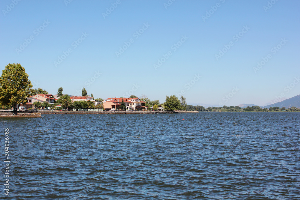 Landscape of Lake Pamvotida in Ioanina Greece