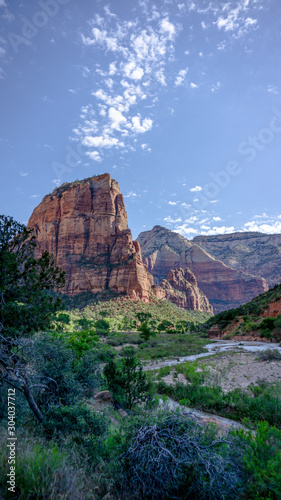 Beautiful views in the Zion National Park, Utah, USA during Sunset