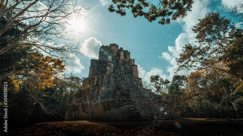 Muyil maya ruin in the Sian Ka'an national park, Yucatan, Mexico