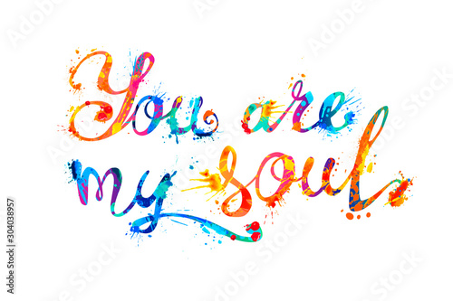 You are my sou. Inscription of calligraphic letters © Crazy nook