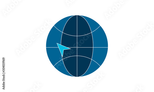 World tour icon for global travel and adventure signage