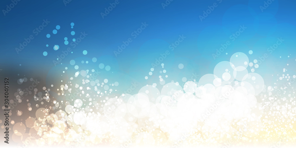 White and Blue Header, Card, Poster Background for Christmas, New Year, Winter Holiday Designs