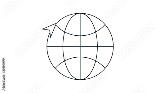 World tour icon for travel and global adventures