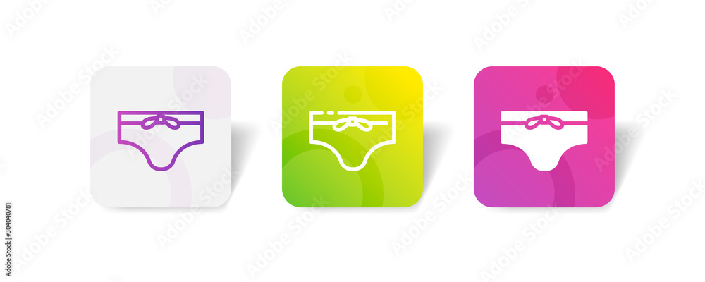 men swimsuit trunk outline and solid icon in smooth gradient background button men swimsuit trunk outline and solid icon in smooth gradient background button