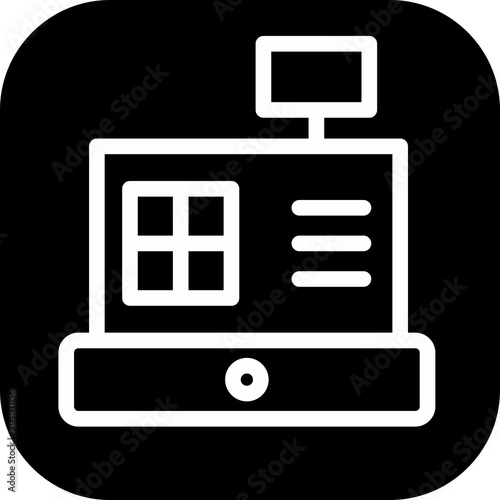 Cashbox icon isolated on abstract background