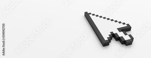 Foto Mouse cursor pointer isolated against white background