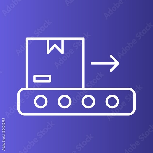 Conveyor belt icon isolated on abstract background