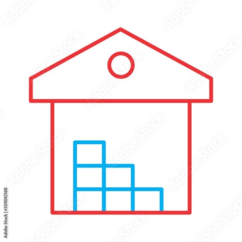 warehouse icon isolated on abstract background