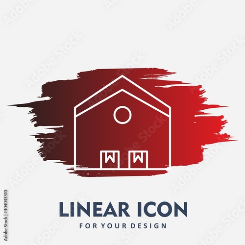 Warehouse icon isolated on abstract background
