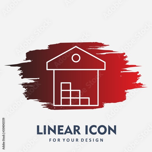warehouse icon isolated on abstract background