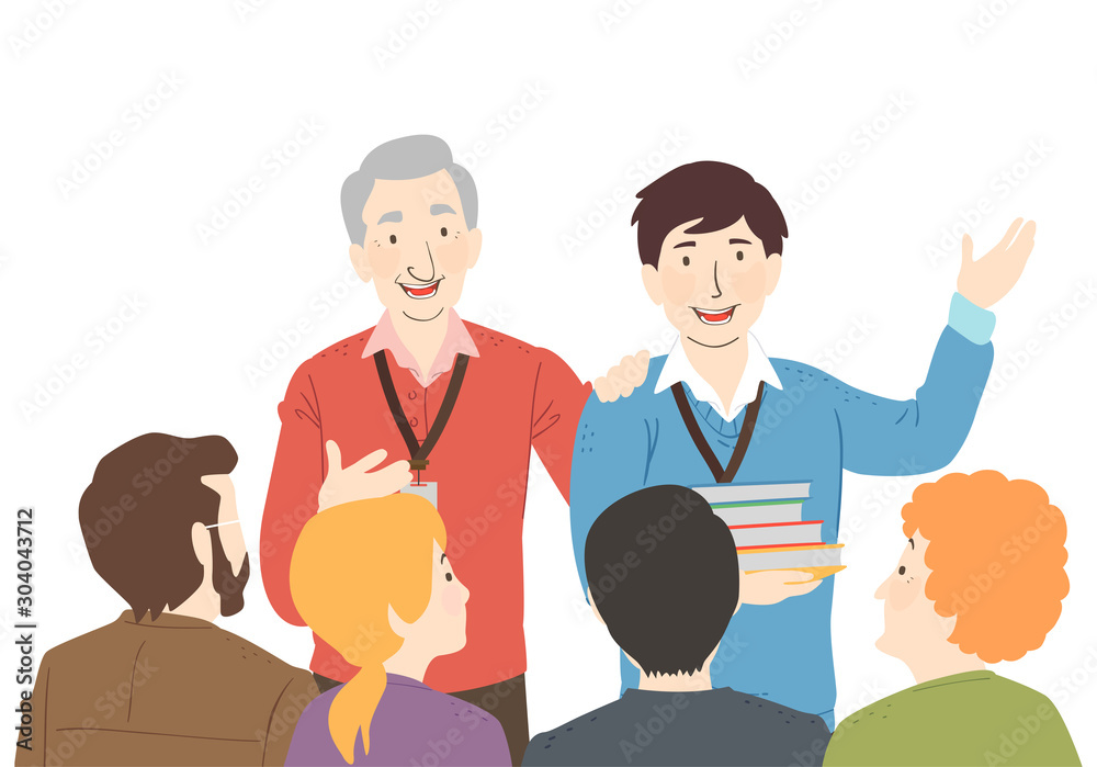 Teachers Introduce New Teacher Illustration Teachers Introduce New Teacher Illustration