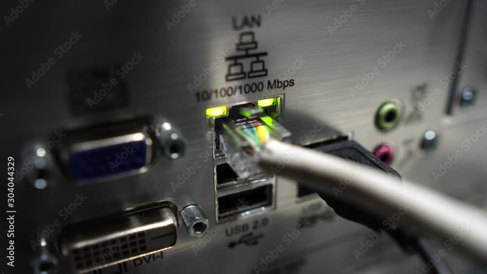 close-up of male engineers are connected to cable systems of communication footage 4K close-up of male engineers are connected to cable systems of communication footage 4K