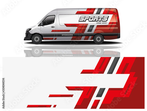van car decal wrap design vector