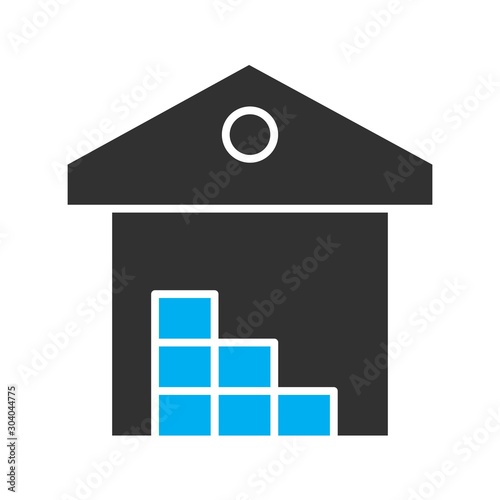 warehouse icon isolated on abstract background