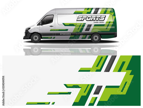 van car decal wrap design vector