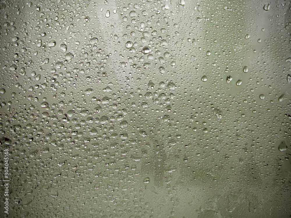 Frozen glass. Water drops Frozen glass. Water drops