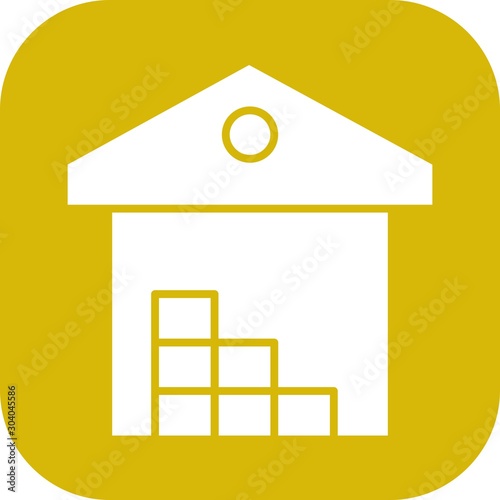 warehouse icon isolated on abstract background