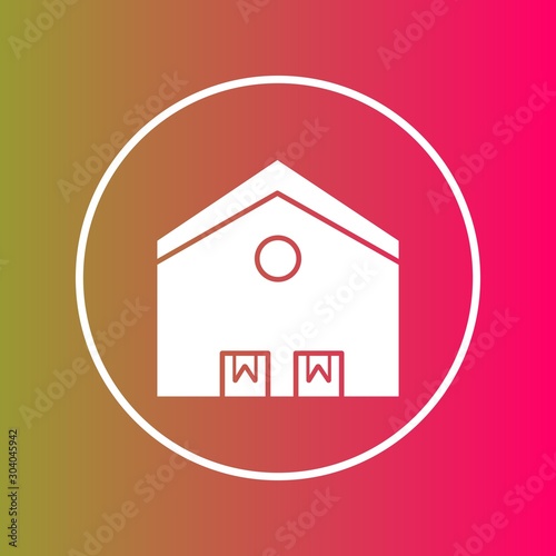 Warehouse icon isolated on abstract background