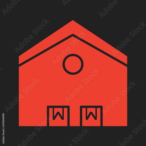 Warehouse icon isolated on abstract background
