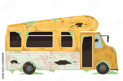 Abandoned Trailer Illustration