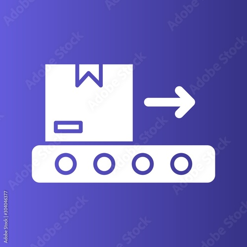 Conveyor belt icon isolated on abstract background