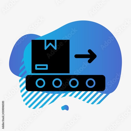 Conveyor belt icon isolated on abstract background