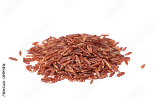 Heap of raw dry brown rice