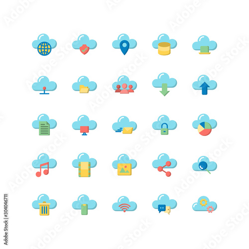 Cloud Computing flat icon s...