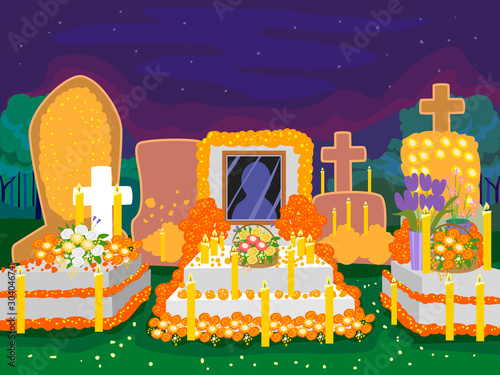 Day Of The Dead Cemetery Ni...