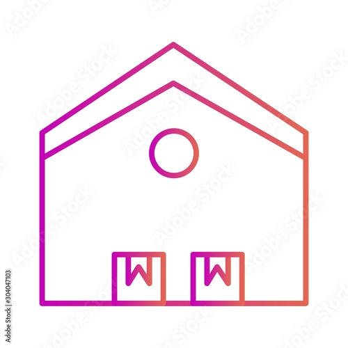Warehouse icon isolated on abstract background