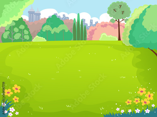 Spring Picnic Field Illustration