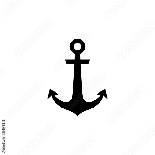 Anchor silhouette icon. Clipart image isolated on white background