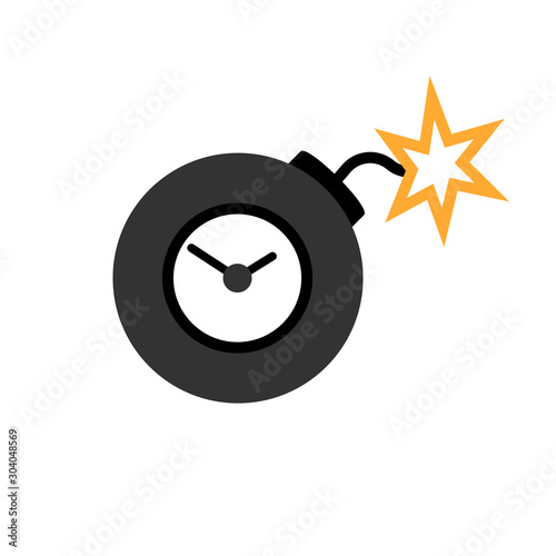 Ticking time bomb icon. Clipart image isolated on white background