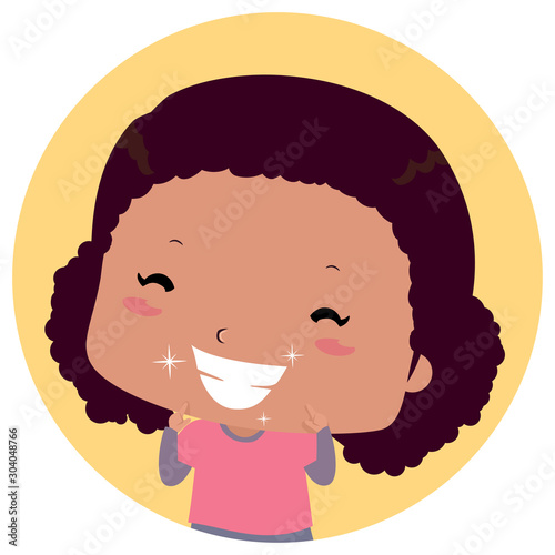 Kid Girl Teeth Sparkling Il...