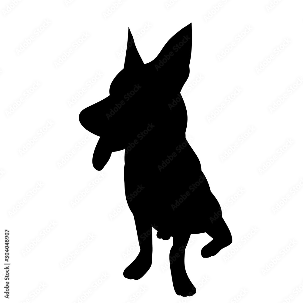  black silhouette of a dog sitting