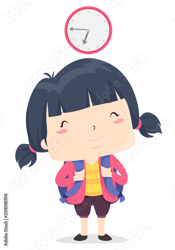 Kid Girl Adjective Early Illustration